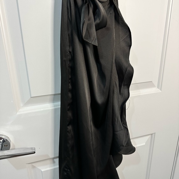 Black mock satin midi dress - Picture 4 of 6